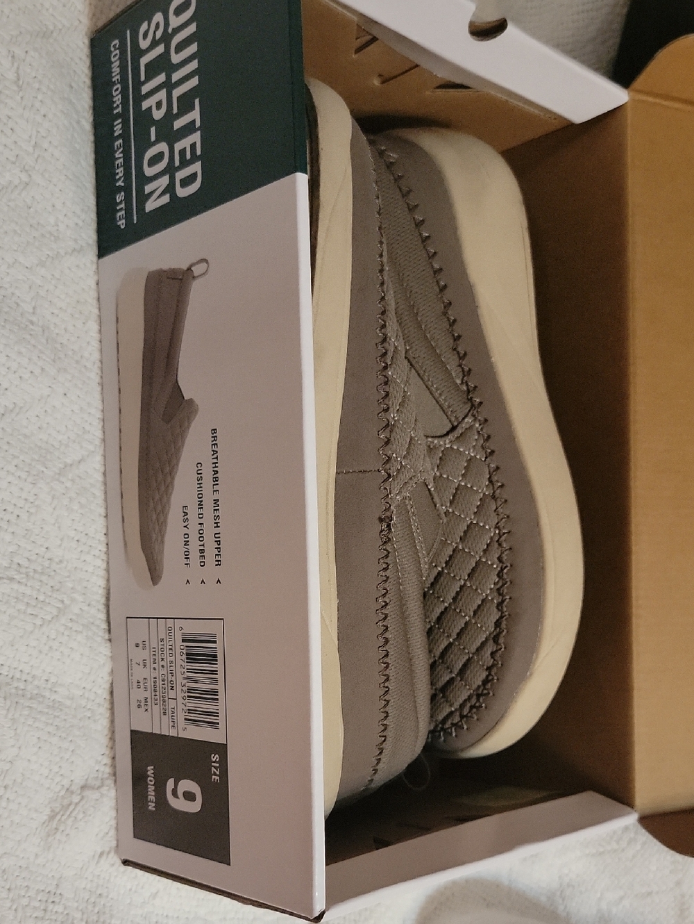Women's Quilted Slip-On Casual Shoe - Gray
